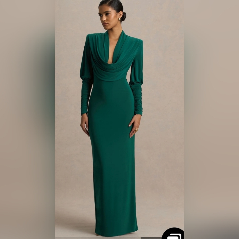 Chic Long Sleeve Teal Dress